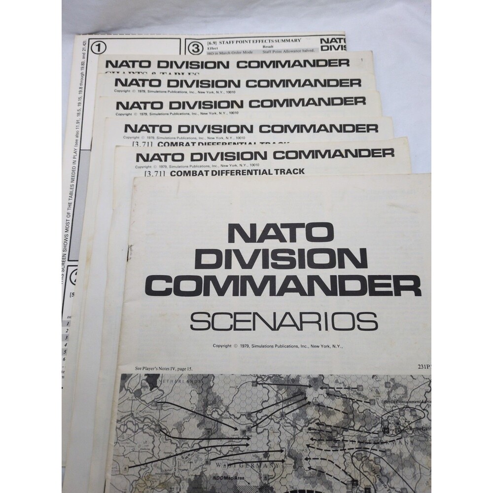 (7) Nato Division Commander Board Game Rules/Charts/Sheets